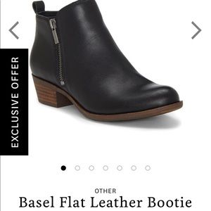 Lucky brand black leather ankle bootie size 7.5